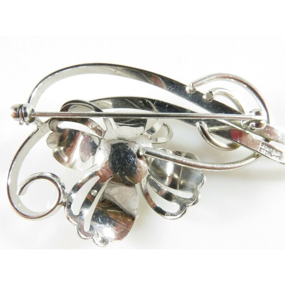 Vintage Forstner Sterling Silver Modernist Mid Century Flower Brooch - Picture 8 of 9